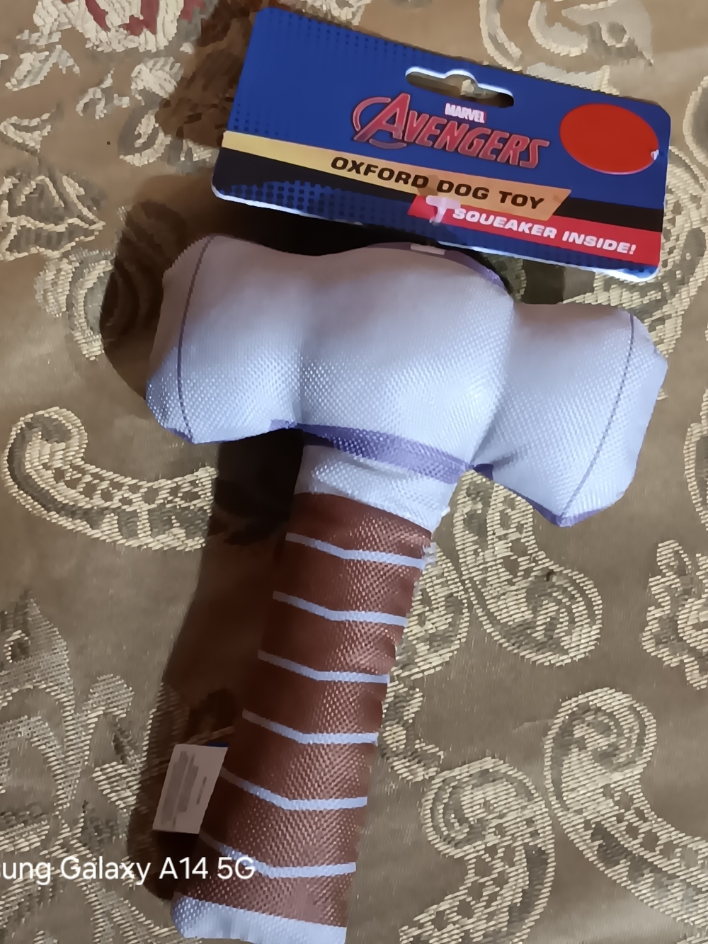 Marvel Avengers Thor Plush Dog Toy - White, Brown & Blue